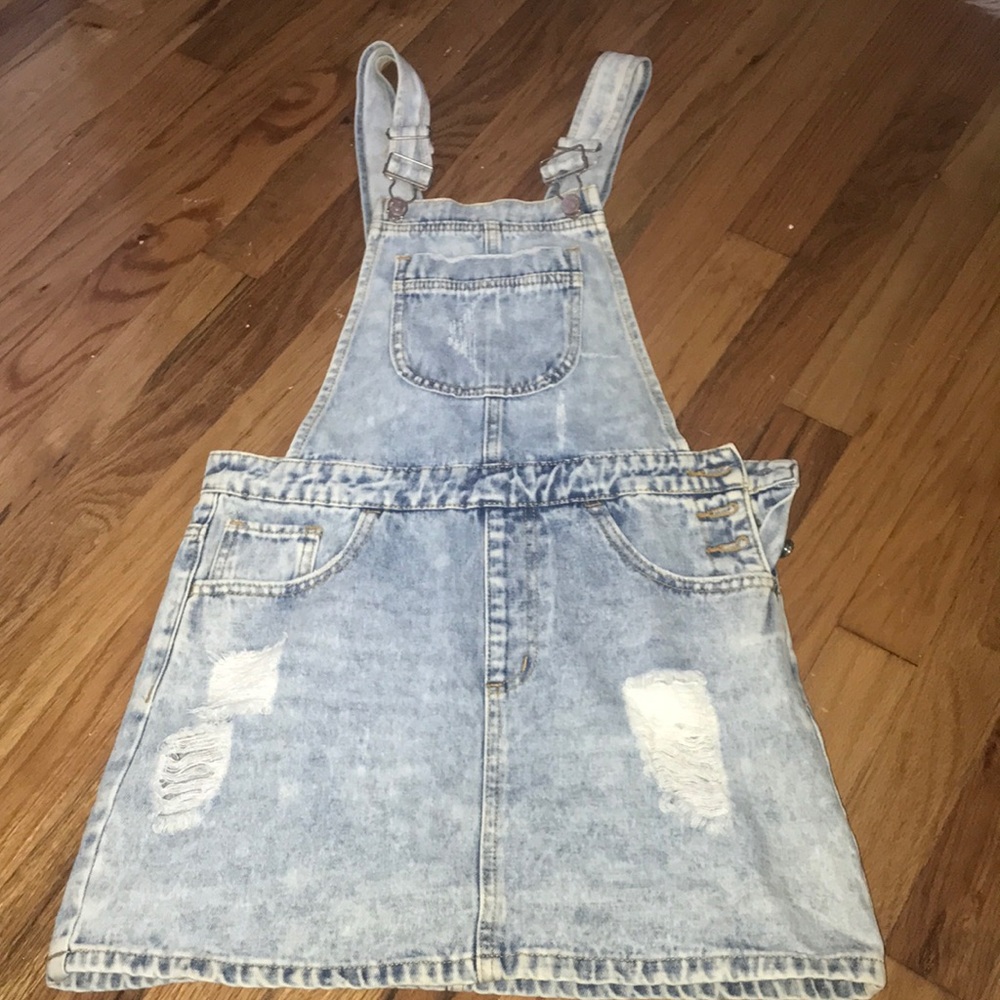 Light washed Denim Overall Dress